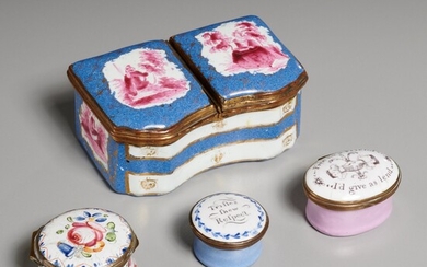 (4) George III enamel patch and snuff boxes