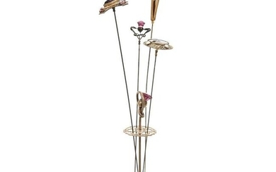 (4) Victorian Hatpins & Holder