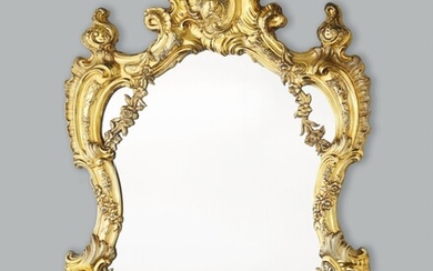 A large Augsburg silver gilt toilette mirror