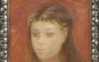 SARKIS SARKISIAN OIL ON CANVAS PORTRAIT OF A GIRL