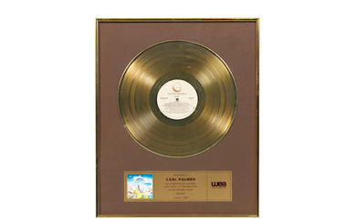 Asia: A Canadian 'Gold' award for the album Alpha together with a Roger Dean Alpha print