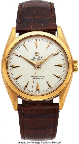 54167: Rolex, 18k Pink Gold Oyster Perpetual, Ref. 6084