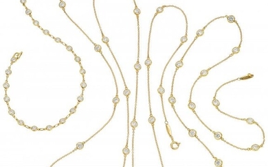 55067: Diamond, Gold Jewelry, Elsa Peretti for Tiffany
