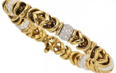 55067: Diamond, Gold Bracelet The bracelet features fu