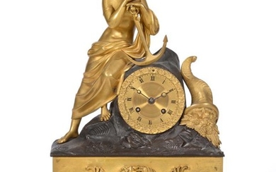 A French Bronze Ormolu Striking Mantel Clock, signed Alicort a...