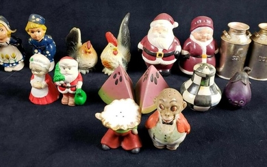 Lot of 16 Vintage Eclectic Salt and Pepper Shakers