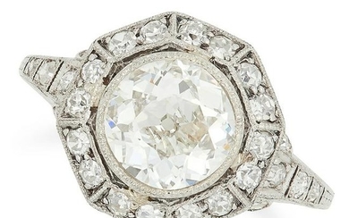 1.80 CARAT DIAMOND RING in Art Deco style set with an
