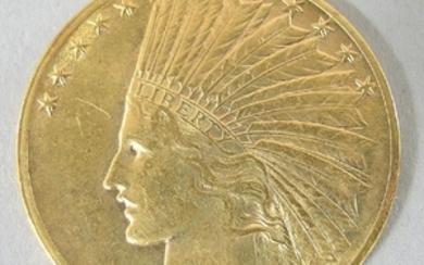 1913 Ten Dollar Indian Head Eagle U.S. Gold Coin (AU55)