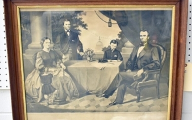 19th C. George Stinson. Engraving, Lincoln Family