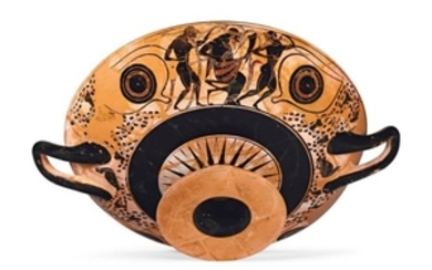 AN ATTIC BLACK-FIGURED EYE-CUP (TYPE A), SIGNED BY PAMPHAIOS AS POTTER, CIRCA 510 B.C.