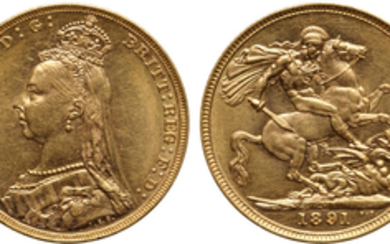 Australia, Victoria, Sovereign, 1891-M, Jubilee Head, MS62 PCGS
