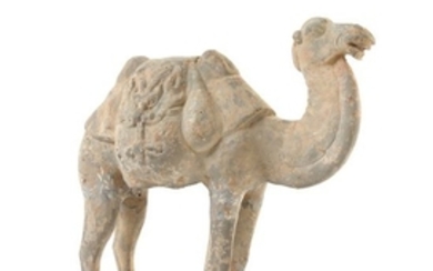 * A Chinese Grey Pottery Figure of a Camel