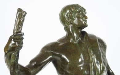 G. COLIN "Le chemin parcouru" Sculpture en bronze …
