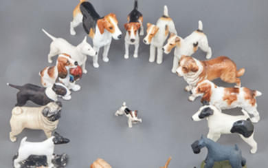 Group of Porcelain Dog Figurines