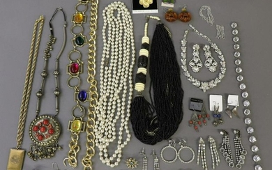 Grouping of Rhinestone and Pearl Jewelry