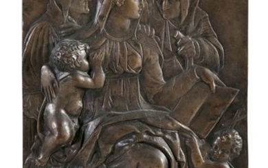 AN ITALIAN BRONZE RELIEF PANEL DEPICTING THE HOLY …