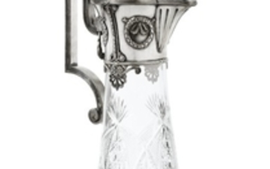 A Large Fabergé Silver and Cut-Glass Ewer, Moscow, 1908-1917