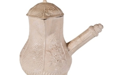 A Luxembourg (Septfontaines Pottery Factory) creamware (faience fine) coffee pot and cover