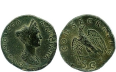 Marciane (114), sœur de Trajan. Sesterce (Br 23g 3…