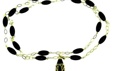 Milor Onyx 14k Yellow Gold Pendant Necklace
