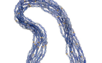 A multi-strand gem necklace,, Tony White