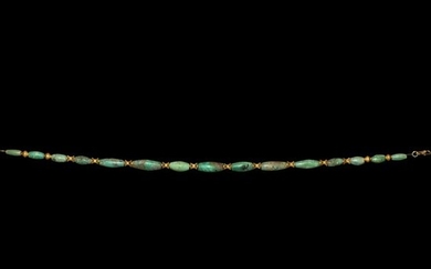 Parthian Amazonite and Gold Bead Necklace