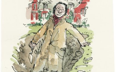 Quentin Blake (b. 1932), Dorothy Garrod excavating in the grounds of Newnham College