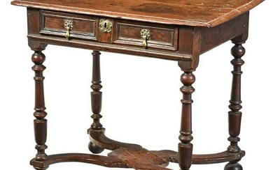 A Rare William and Mary Oak Dressing Table