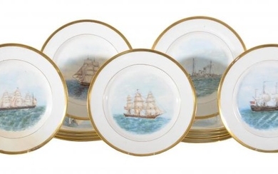 A set of fourteen Minton plates