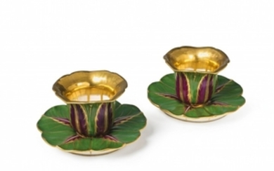 A pair of Sèvres porcelain flower cups