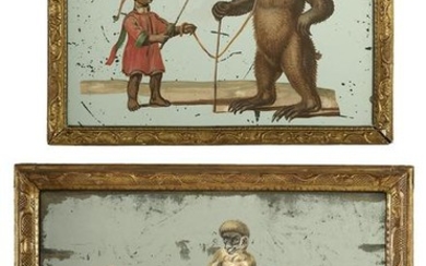 Two Exotic Mirrored Depictions of Animal Trainers