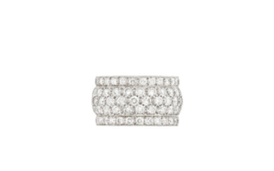 Wide White Gold and Diamond 'Nigeria' Band Ring, Cartier, France