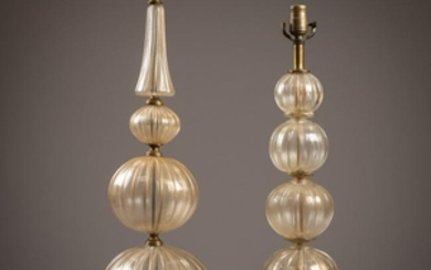 Murano Glass Stacked Ball Lamps - Two