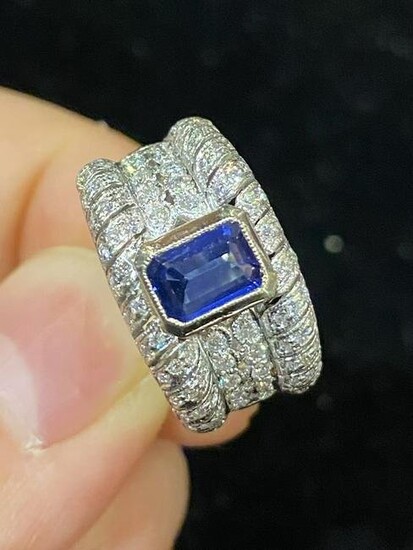 70s Sapphire and Diamond Ring