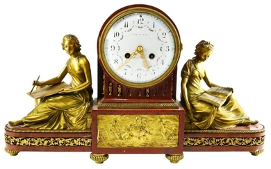 A Tiffany and Co Napoleon III rouge griotte marble gilt