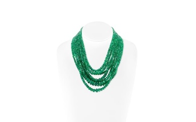 850.00 Carat Emerald Beads Necklace