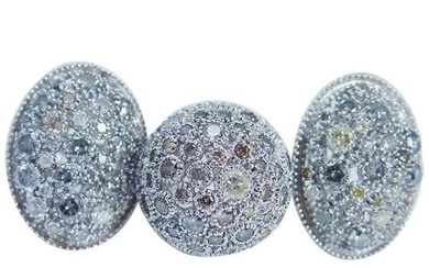 9.21 cttw Fancy Diamonds Ring Earrings Set 18K White