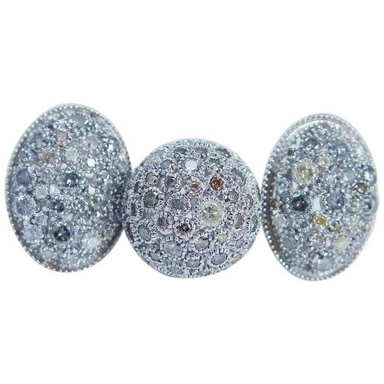 9.21 cttw Fancy Diamonds Ring Earrings Set 18K White