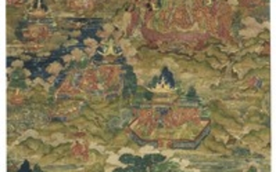 A THANGKA DEPICTING RAHULA AND BAKULA Tibet, 17th Century