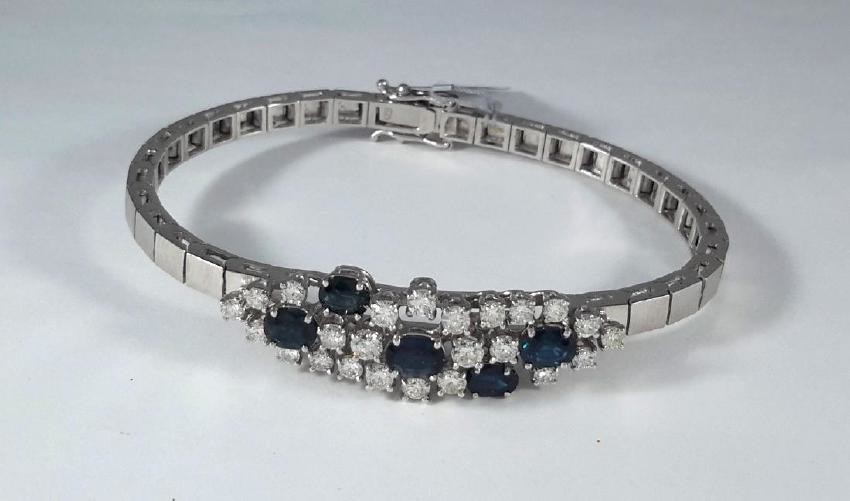 Diamonds with Sapphires Floral Bracelet