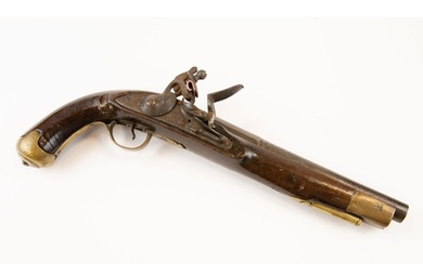 A 16 bore flintlock holster pistol, c 1820, 15½" overall, ha...