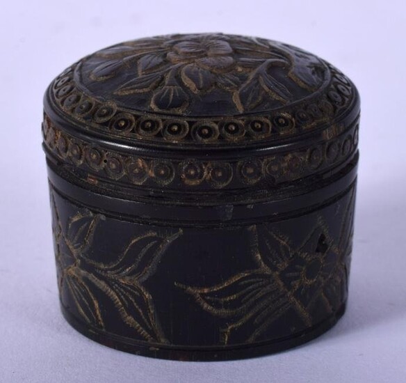 A 19TH CENTURY CHINESE CARVED HORN GAMING BOX AND COVER