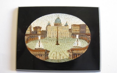 A 19th Century Italian micro mosaic Plaque depicting St...