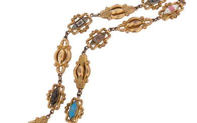 A 19th century fancy-link gilt metal necklace