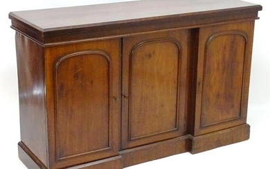 A 19thC mahogany sideboard with a rectangular top above