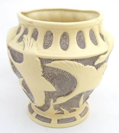 A Burleigh ware moulded ceramic vase / jardiniere
