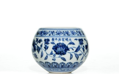 A CHINESE BLUE AND WHITE PORCELAIN POT