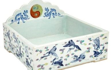 A Chinese Enameled Porcelain Document Box 19th Century