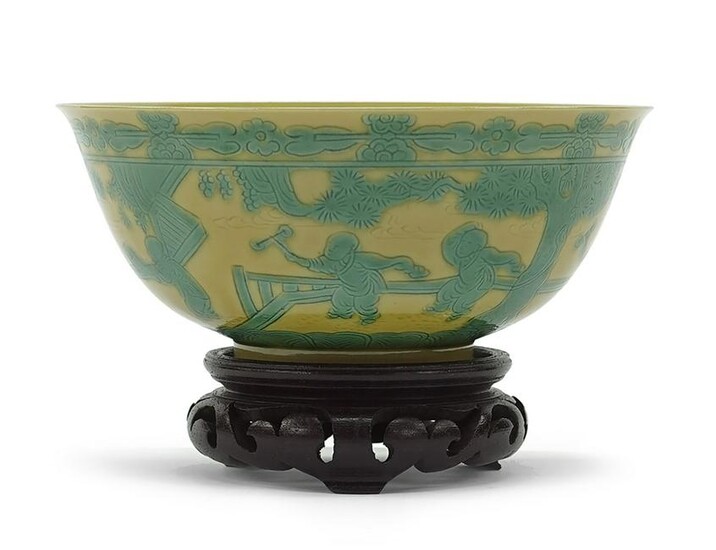 A Chinese Yellow Glazed Porcelain Bowl.
