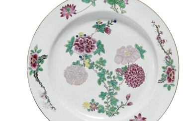 SOLD. A Chinese enamelled porcelain dish, Chenghua, 18th century. Diam. 36 cm. – Bruun Rasmussen Auctioneers of Fine Art
